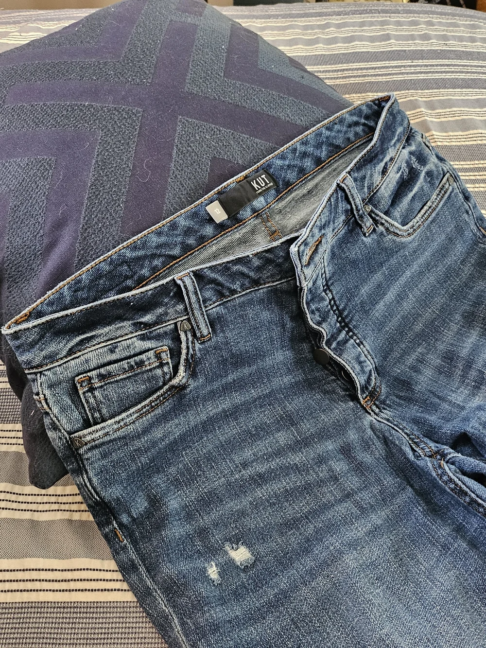 KUT from the Kloth Medium Wash Distressed Jeans